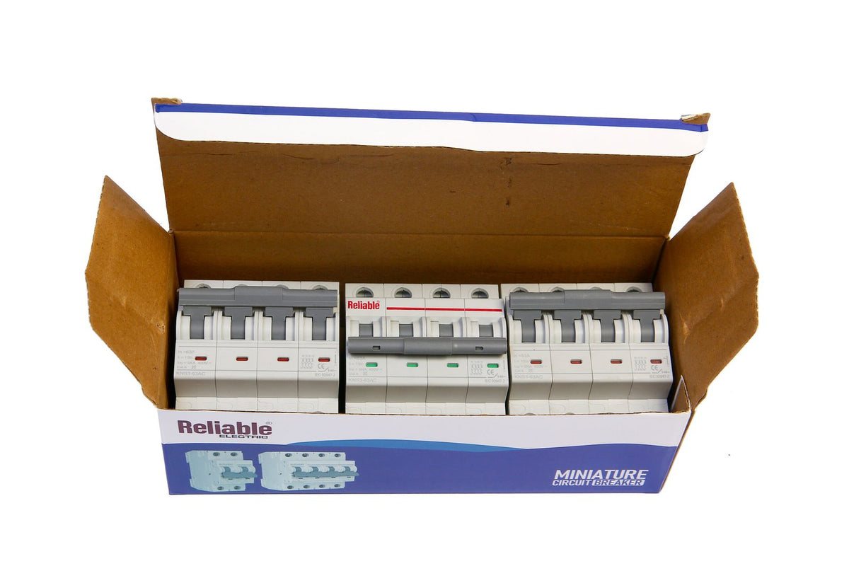 4P 63A AC, Reliable Breaker MCB, C type, 230/400V~ 50HZ/60HZ Miniature Circuit Breaker By Reliable Electric