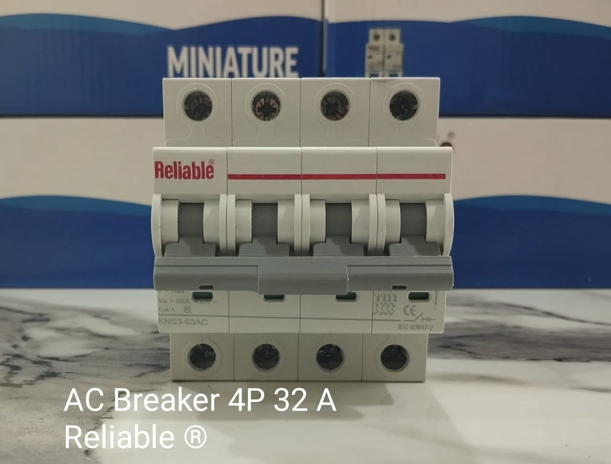 4P 32A AC, Reliable Breaker MCB, C type, 230/400V~ 50HZ/60HZ Miniature Circuit Breaker By Reliable Electric