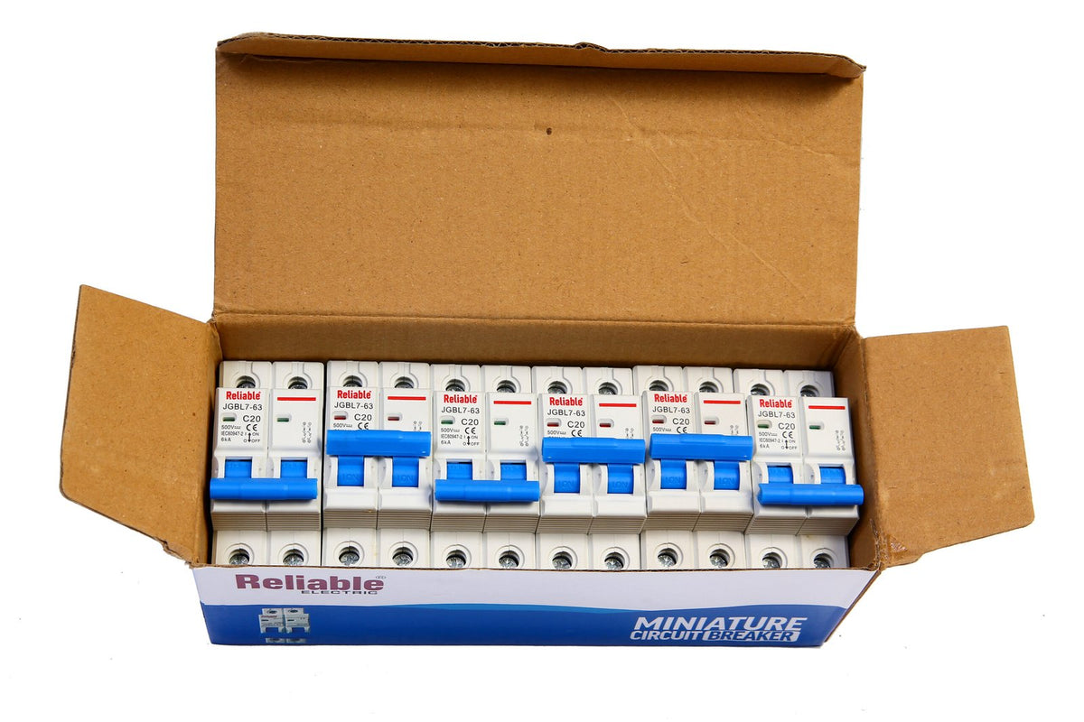 2P DC MCB 500V, 20A, Direct Current Breaker Reliable Miniature Circuit Breaker For Solar PV System By Reliable Electric