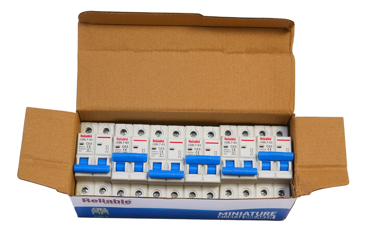 2P DC MCB 500V, 63A, Direct Current Breaker Reliable Miniature Circuit Breaker For Solar PV System By Reliable Electric