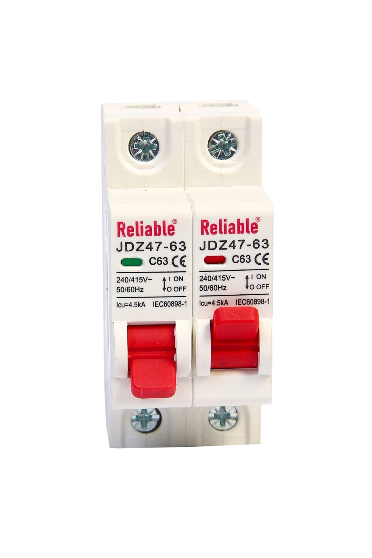 1P+1P MTS 63A Reliable, Dual Power Manual Transfer switch, 1P+1P 63A AC Change Over Breaker Type, Isolating Switch, By Reliab