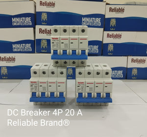 4P 20A DC 1000V, MCB, Direct Current Breaker Reliable, Miniature Circuit Breaker For Solar PV System By Reliable Electric