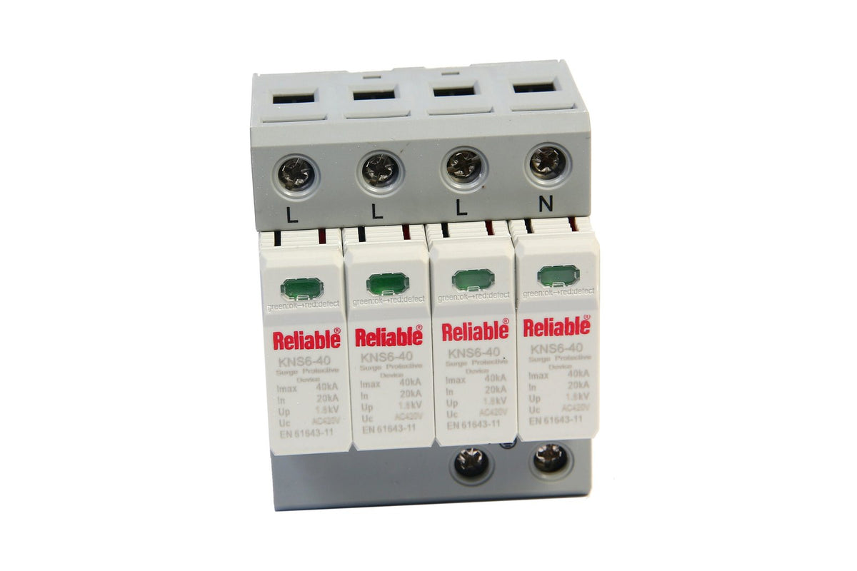 AC SPD 4P, 3P+N 10KA, 20KA, 40KA,60KA upto 440V, Reliable, House Surge Protector, Protective Low-voltage Arrester Device By R