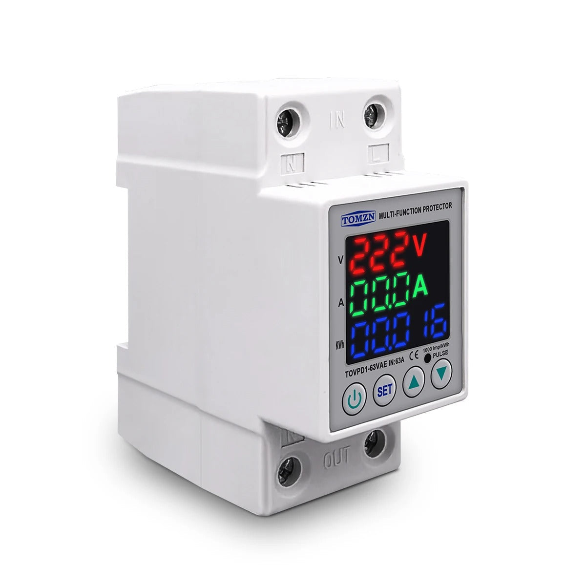 Tomzn 3rd Gen 3in1 voltage protector Over and Under Voltage Protective Device with Kwh meter