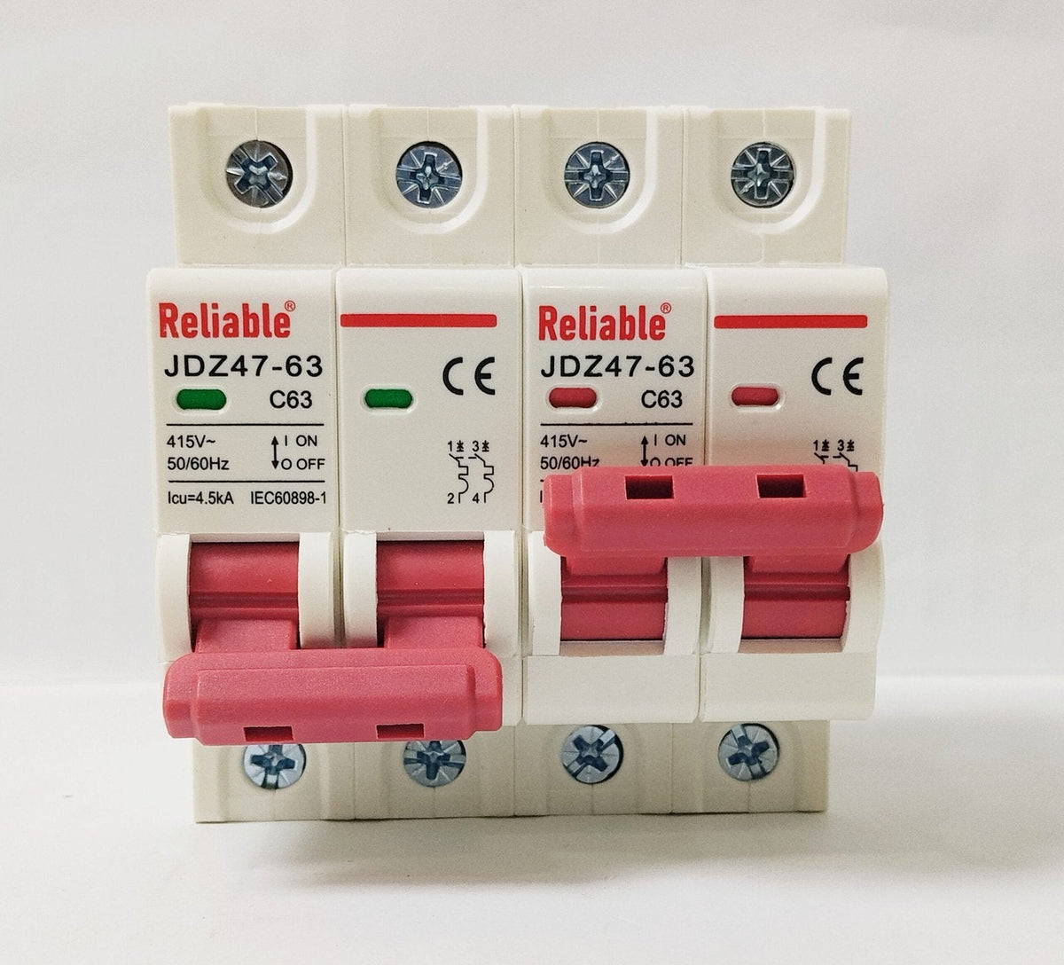 2P+2P MTS 63A Reliable, Dual Power Manual Transfer switch, 2P 63A AC Change Over Breaker Type, Isolating Switch, By Reliable 