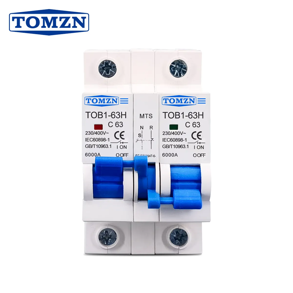 Tomzn 1P+1P MTS AC Dual power Manual transfer switch Circuit breaker MCB 50HZ/60HZ Change Over
