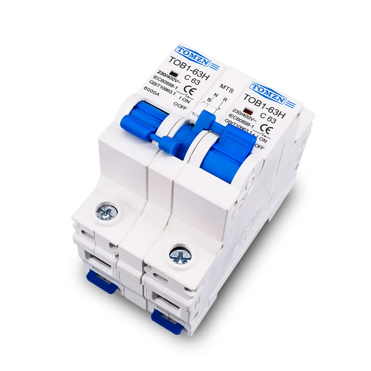 Tomzn 1P+1P MTS AC Dual power Manual transfer switch Circuit breaker MCB 50HZ/60HZ Change Over