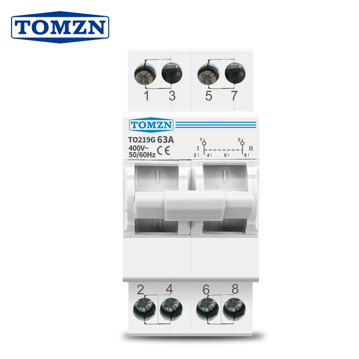 Tomzn 2-Line 2P 63A Breaker Type Changeover Switch