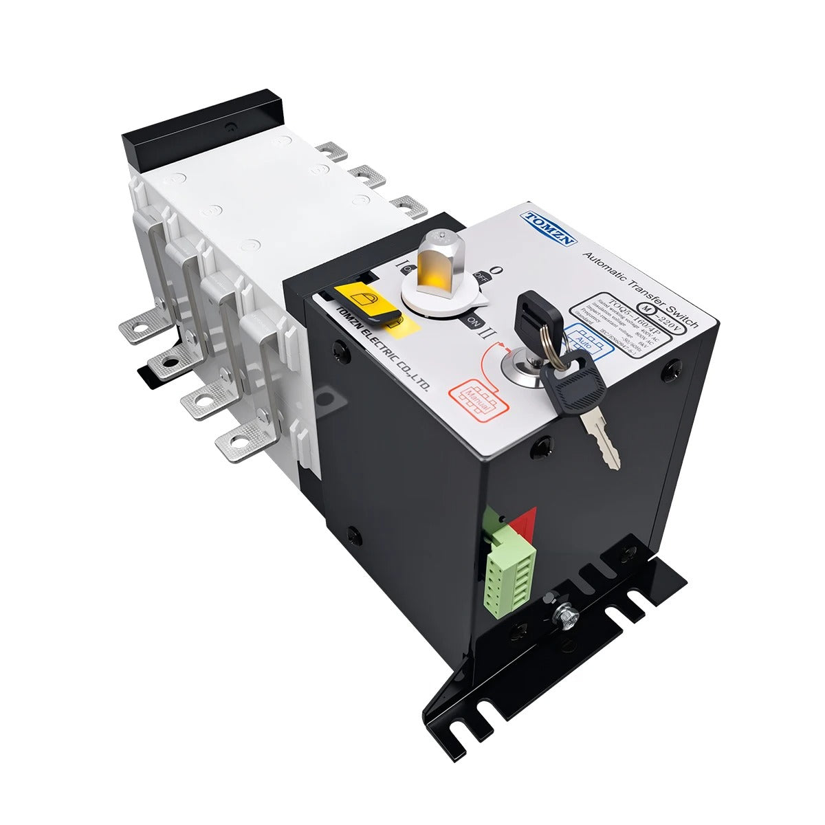 Tomzn TOQ5-160/4P Handle Type 160A 4P AC Three Phase Dual Power Automatic Transfer Switch ATS