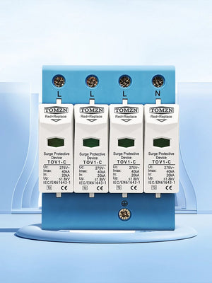 AC SPD 4P, 3P+N 10KA, 20KA, 40KA,60KA upto 440V, Tomzn, House Surge Protector, Protective Low-voltage Arrester Device By Reli