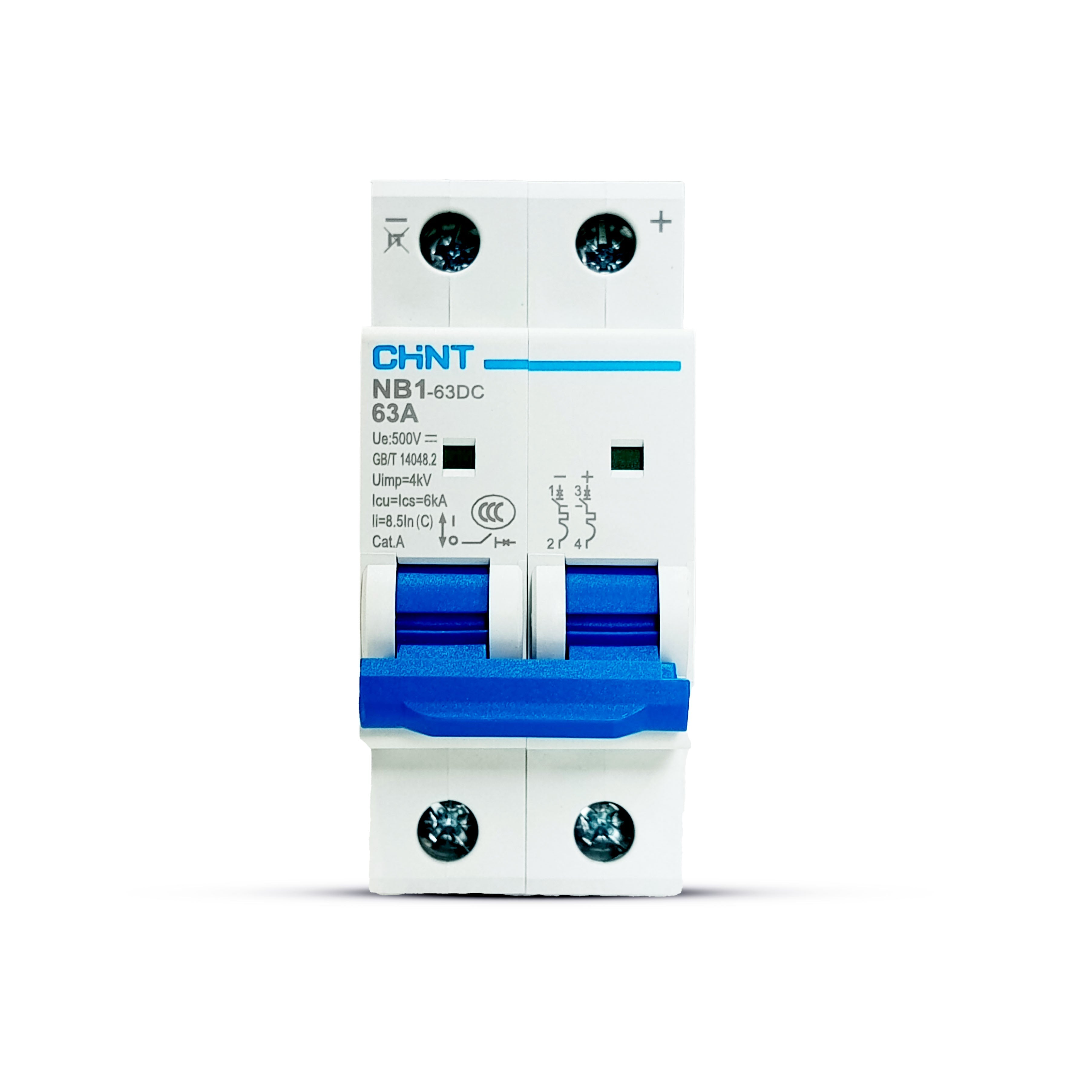 CHINT NB1-63DC 63A 500V DC Miniature Circuit Breaker (MCB)