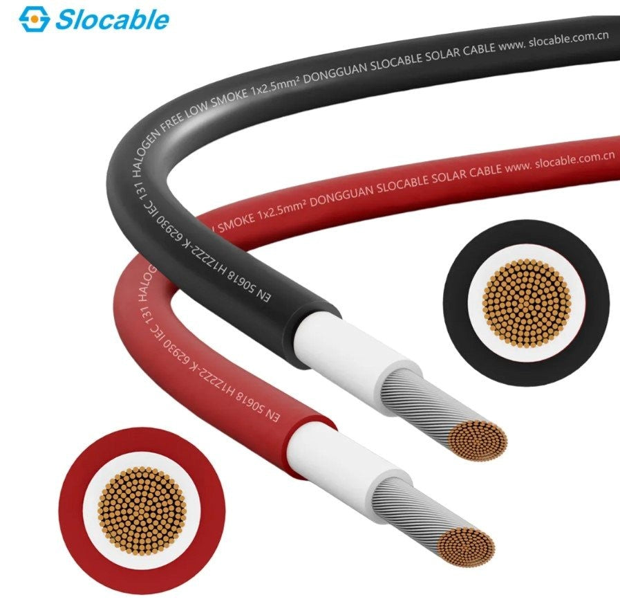 1500V Dc Slocable TUV XLPE-XLPE-Tin Copper Double Insullation Solar Cable / DC Cable, Single Core 4mm2, For Solar PV Systems